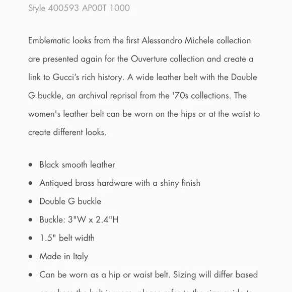 Gucci vintage 70’s stile interlocking double G belt. Beautiful condition. - Picture 7 of 7